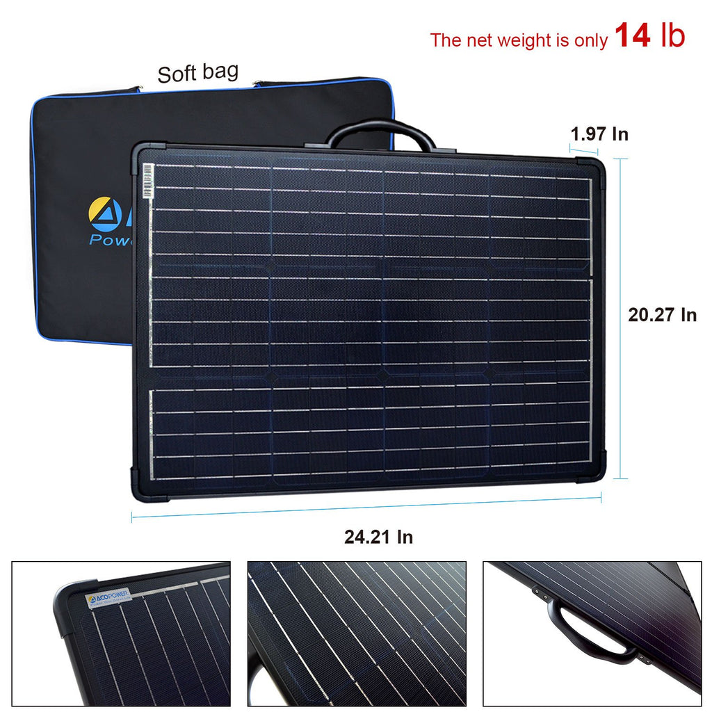 ACOPower Plk 120W Portable Solar Panel Kit, Lightweight Briefcase with - Sun Studio