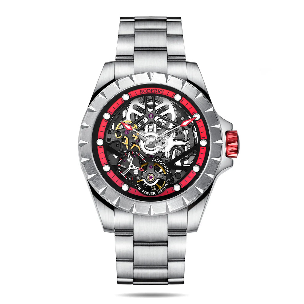 Boderry Windmill Men's Skeleton Stylish Watches Automatic Mechanical Fashion Sports Watch for Men Waterproof Wristwatches - Sun Studio