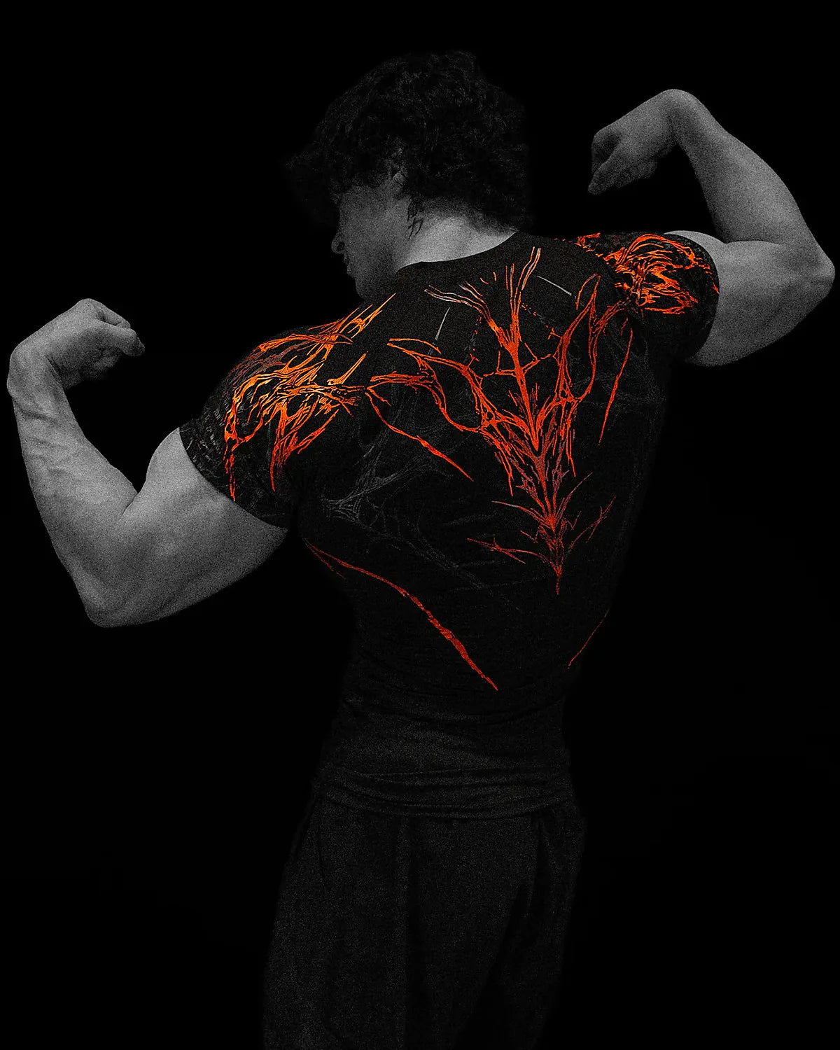 GYM T-Shirt Herren Dunkel Gothic Druck Muskel Tee Hohe Elastizität Und Schnelltrocknend Übung Für Bodybuilding Training 2026 Sommer