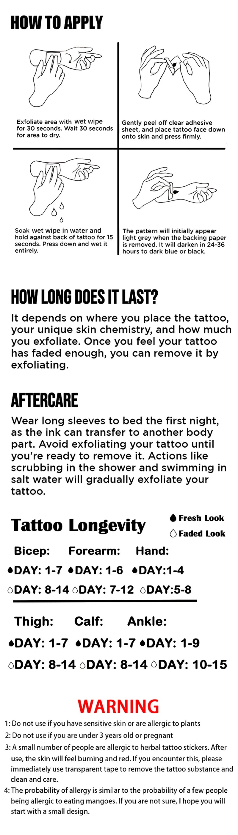 FlowersSemi-Permanent Tattoos,Realistic Long-Lasting Fake Tattoos,New Technology Waterproof Temporary Tattoo. - Sun Studio