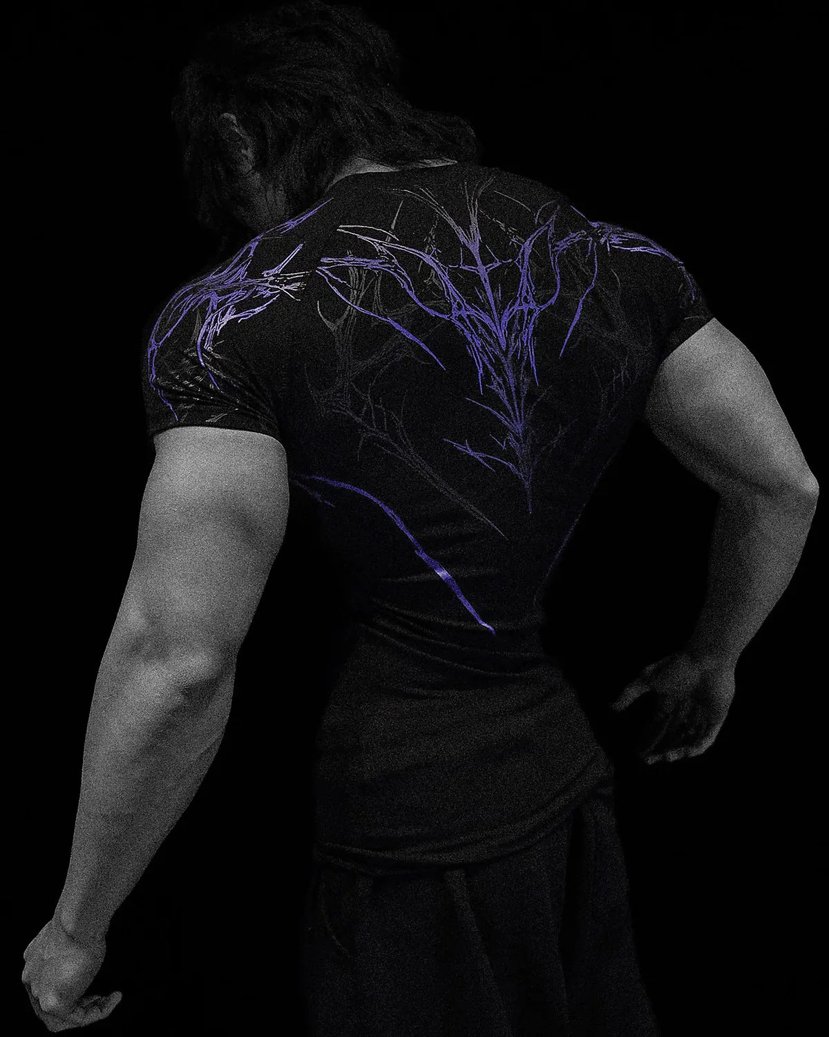 GYM T-Shirt Herren Dunkel Gothic Druck Muskel Tee Hohe Elastizität Und Schnelltrocknend Übung Für Bodybuilding Training 2026 Sommer