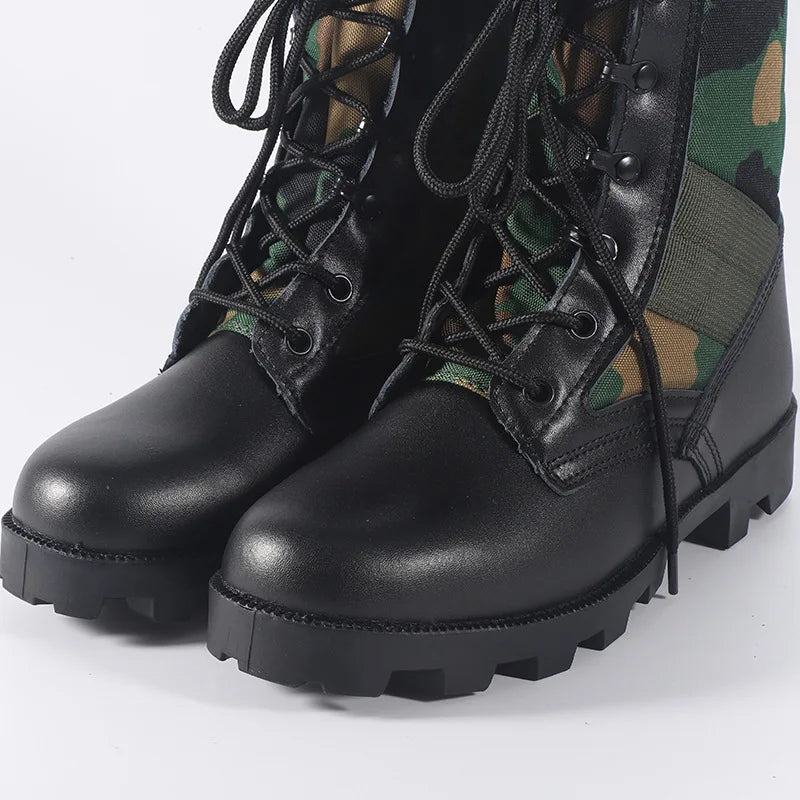 Tactical Boots Men Training Special High-Top Shoes Outdoor Shock-Absorbing Hard-Soled High-Waist Hiking Shoes - Sun Studio