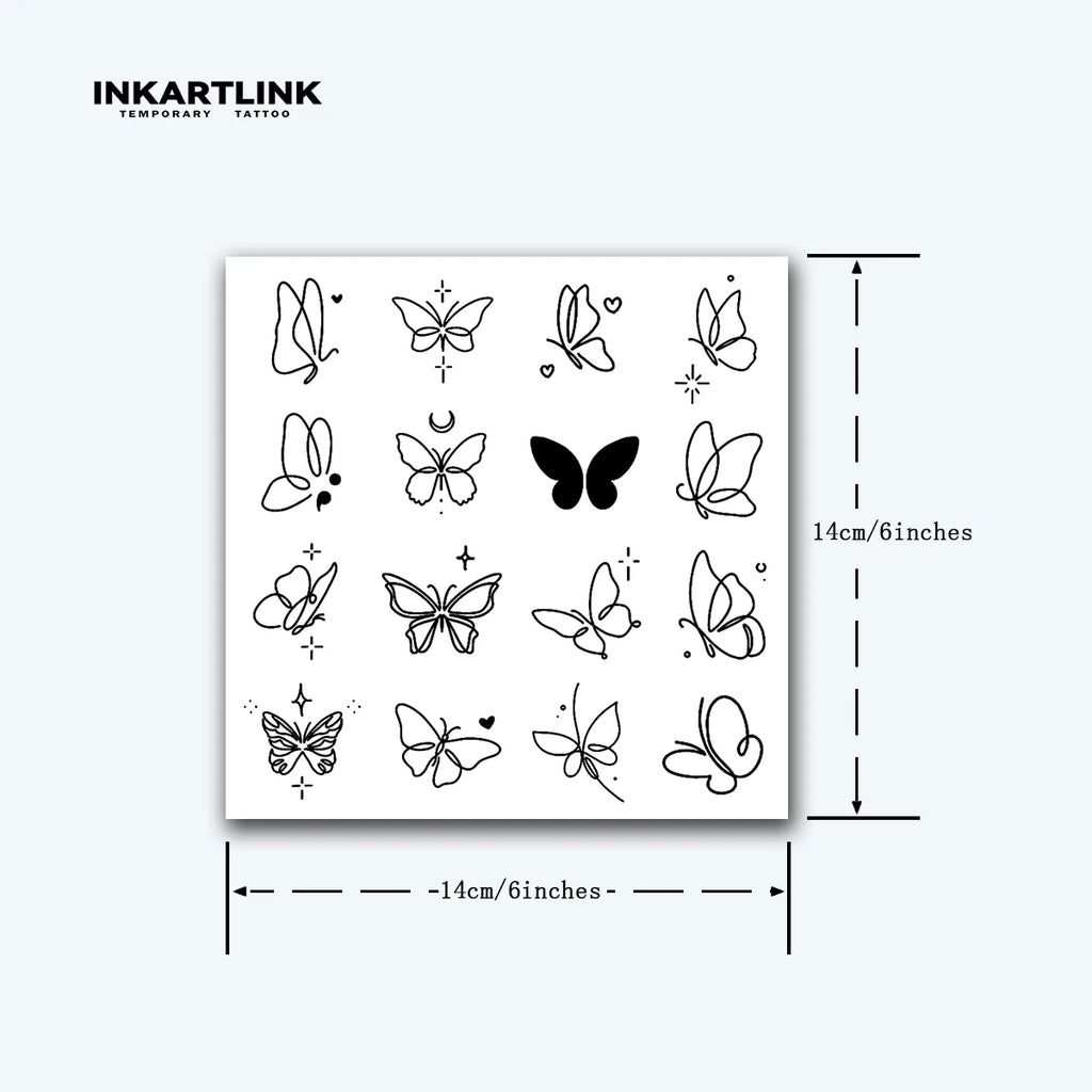 Simple Butterfly Temporary Tattoo,Lasts To 15 Days New Technology Magic Waterproof Semi Permanent Sticker. - Sun Studio