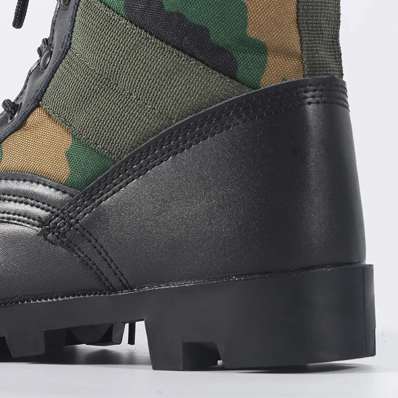 Tactical Boots Men Training Special High-Top Shoes Outdoor Shock-Absorbing Hard-Soled High-Waist Hiking Shoes - Sun Studio