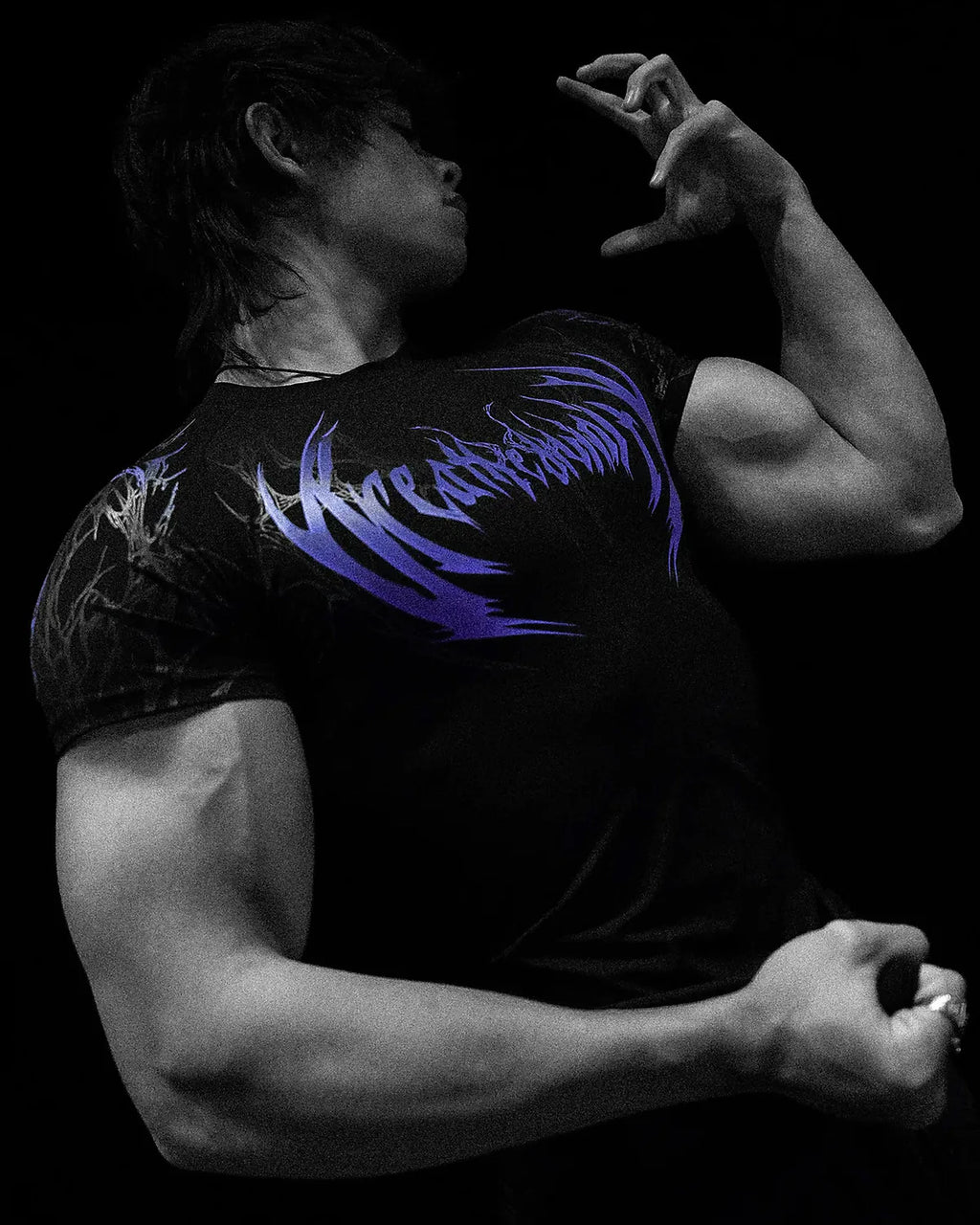 GYM T-shirt Men's Dark Gothic Print Muscle Tee  High Elasticity And Quick Drying Exercise For Bodybuilding Training 2026 Summer - Sun Studio