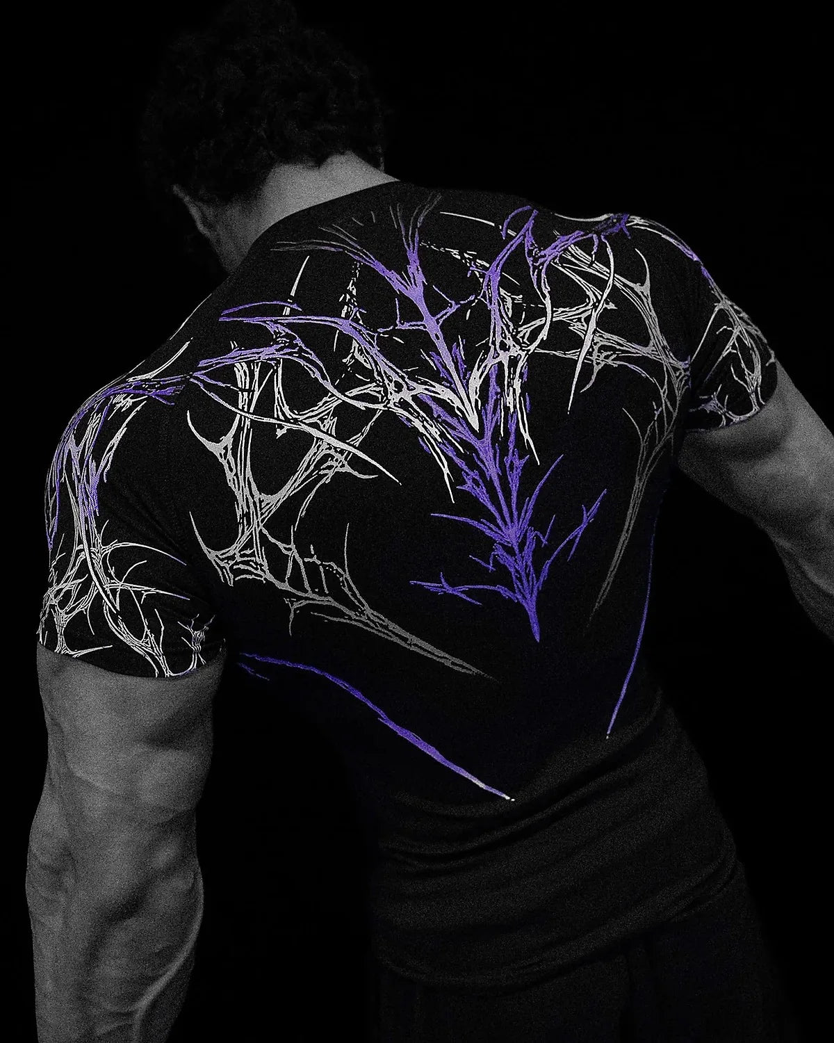 GYM T-Shirt Herren Dunkel Gothic Druck Muskel Tee Hohe Elastizität Und Schnelltrocknend Übung Für Bodybuilding Training 2026 Sommer