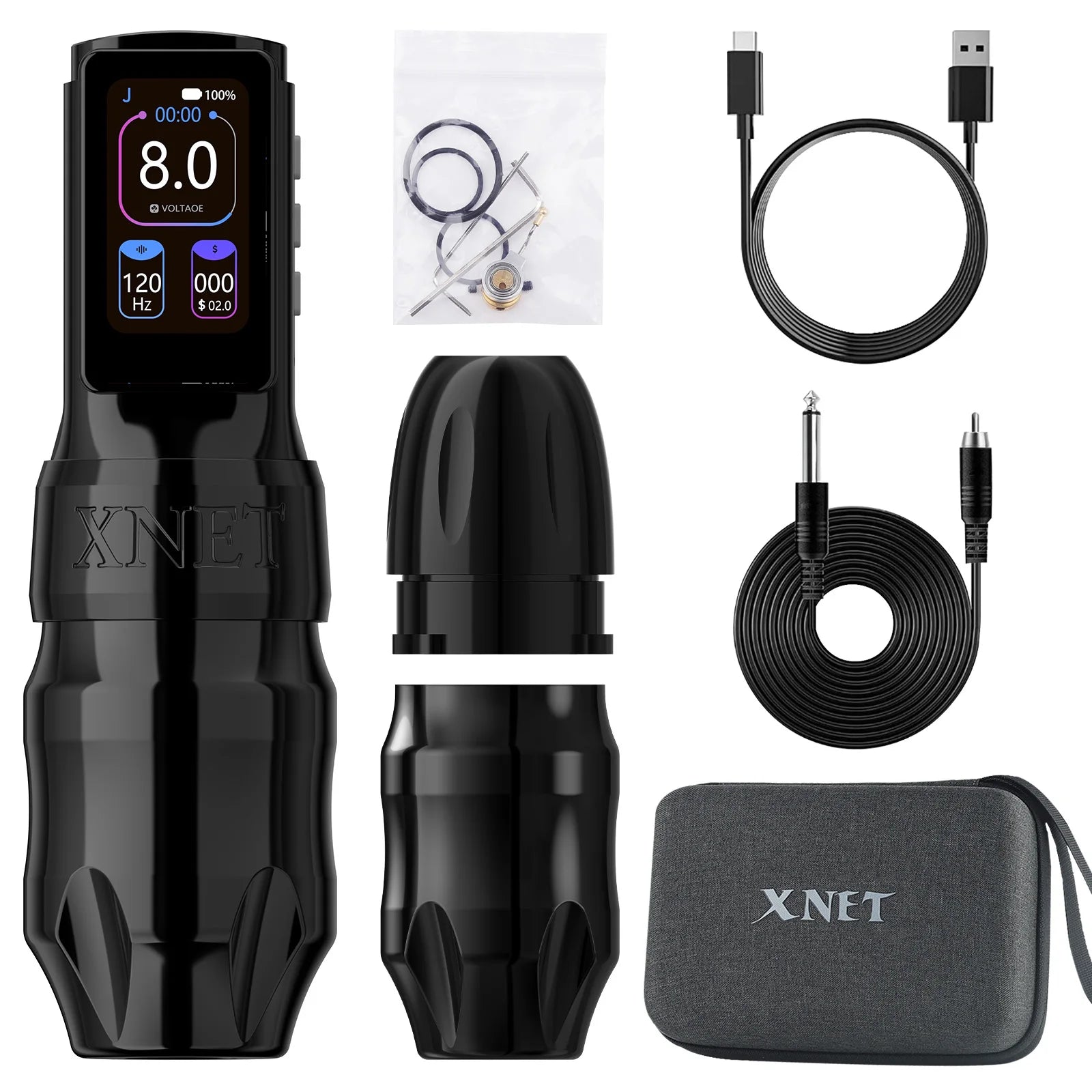 Xnet Titan Max Wireless Tattoo Machine Rotary Pen Coreless Motor 2400m Multi-Function Touchscreen Battery 1-12V for Artist Body - Sun Studio