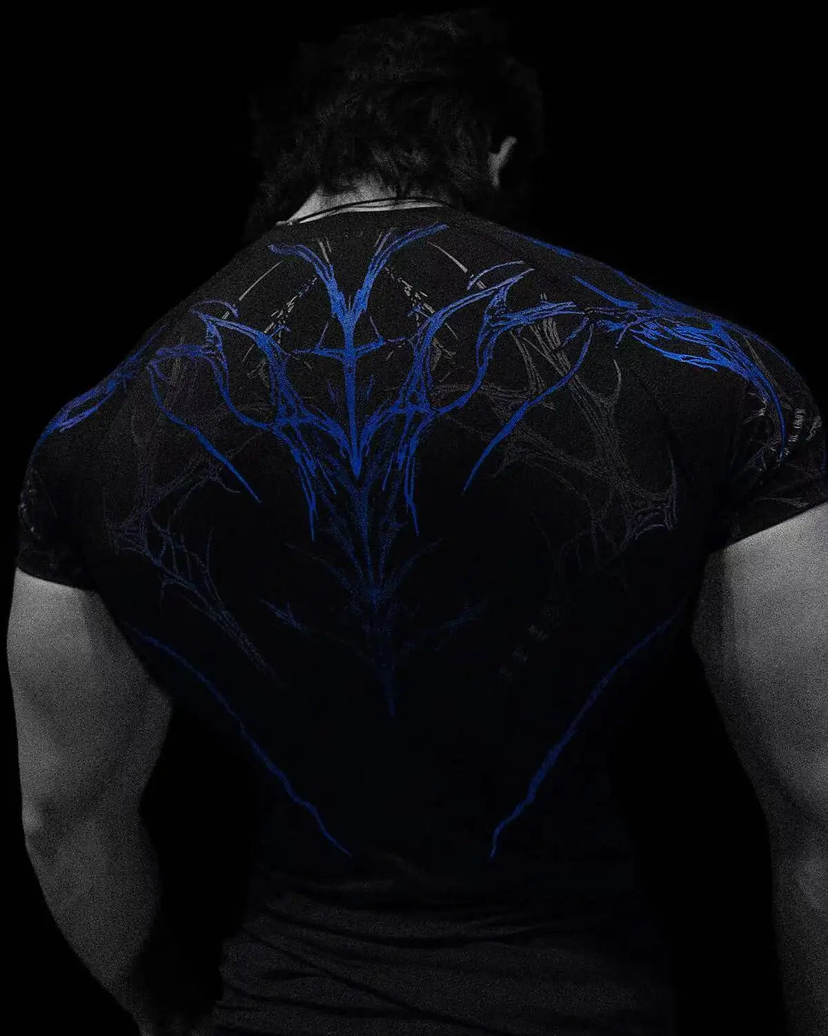 GYM T-Shirt Herren Dunkel Gothic Druck Muskel Tee Hohe Elastizität Und Schnelltrocknend Übung Für Bodybuilding Training 2026 Sommer