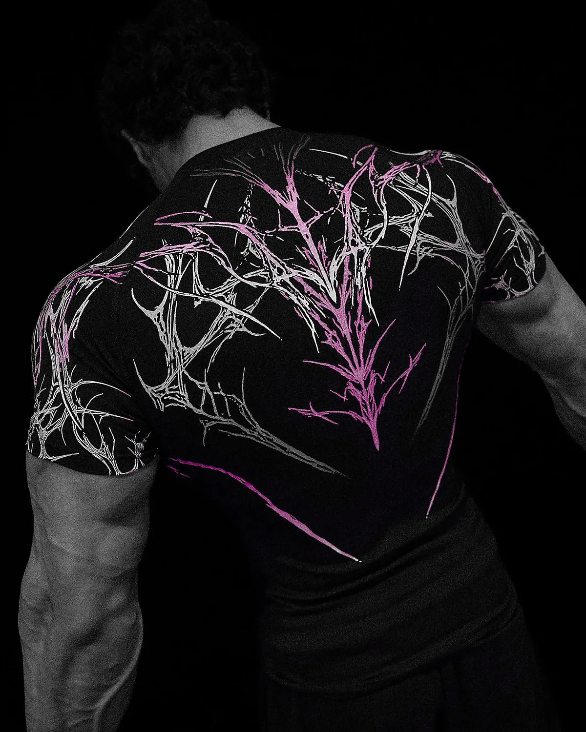 GYM T-Shirt Herren Dunkel Gothic Druck Muskel Tee Hohe Elastizität Und Schnelltrocknend Übung Für Bodybuilding Training 2026 Sommer