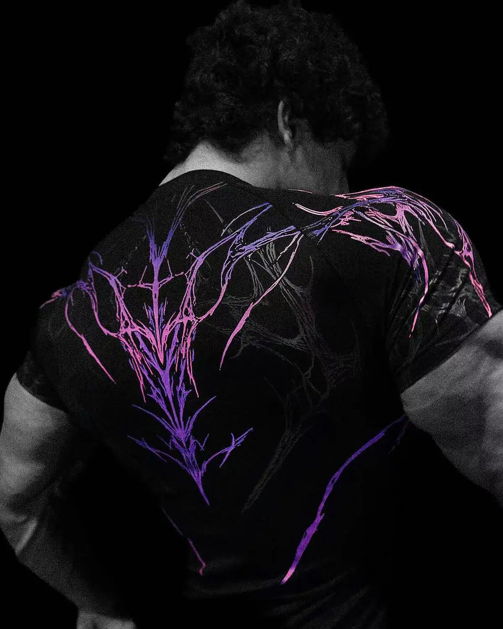 GYM T-shirt Men's Dark Gothic Print Muscle Tee  High Elasticity And Quick Drying Exercise For Bodybuilding Training 2026 Summer - Sun Studio