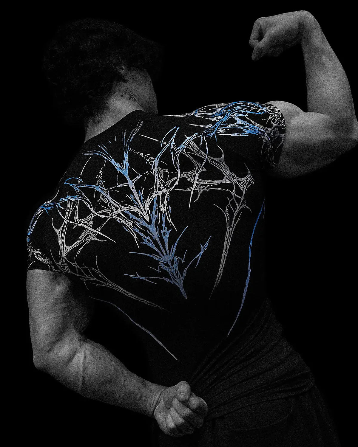 GYM T-Shirt Herren Dunkel Gothic Druck Muskel Tee Hohe Elastizität Und Schnelltrocknend Übung Für Bodybuilding Training 2026 Sommer