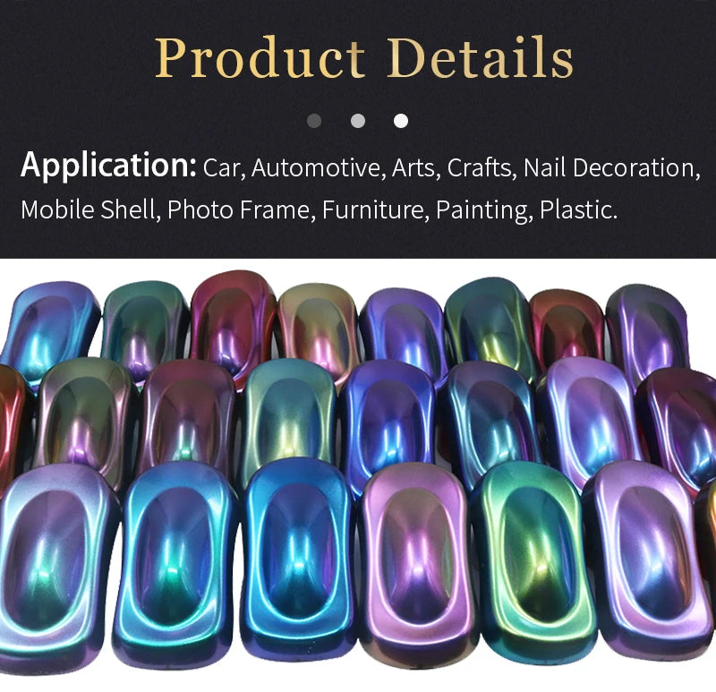 Chameleon Pigments Acrylic Powder Coating Dye Magic Discolored Pearlescent for Crafts Car Automotive Painting Decoration Arts - Sun Studio