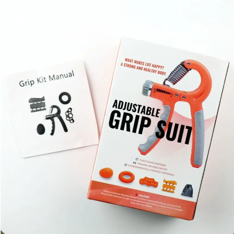 Gym Fitness Adjustable Count Hand Grip Set Finger Forearm Strength Muscle Recovery  Gripper Exerciser Trainer Ball Decompression - Sun Studio