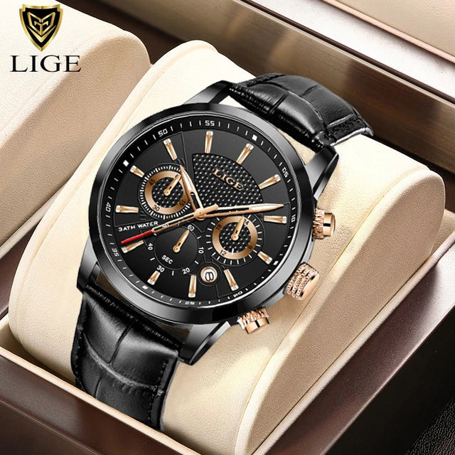 LIGE 2026 Uhr Herren Mode Sport Quarz Uhren Herren Uhren Top Marke Leder Militär Wasserdicht Datum Uhr Relogio Masculino