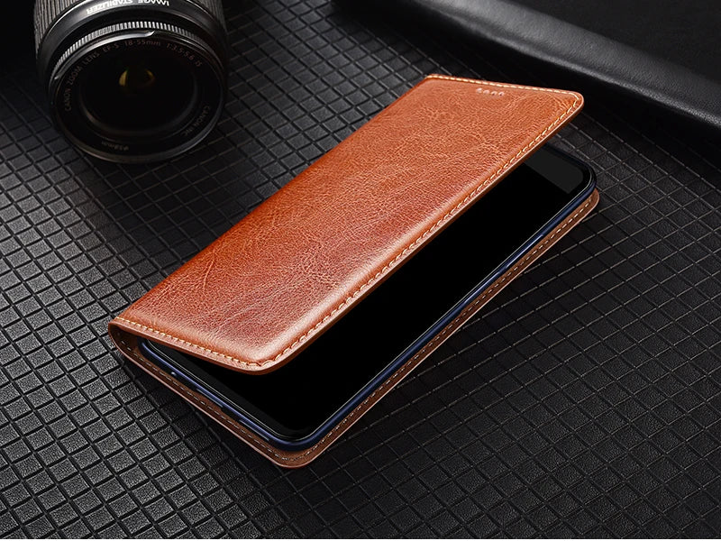 Magnetic Genuine Leather Skin Flip Wallet Book Phone Case Cover On For Infinix Hot Note 30 40 50 50i 60 Pro Plus 4G 5G Note60 - Sun Studio