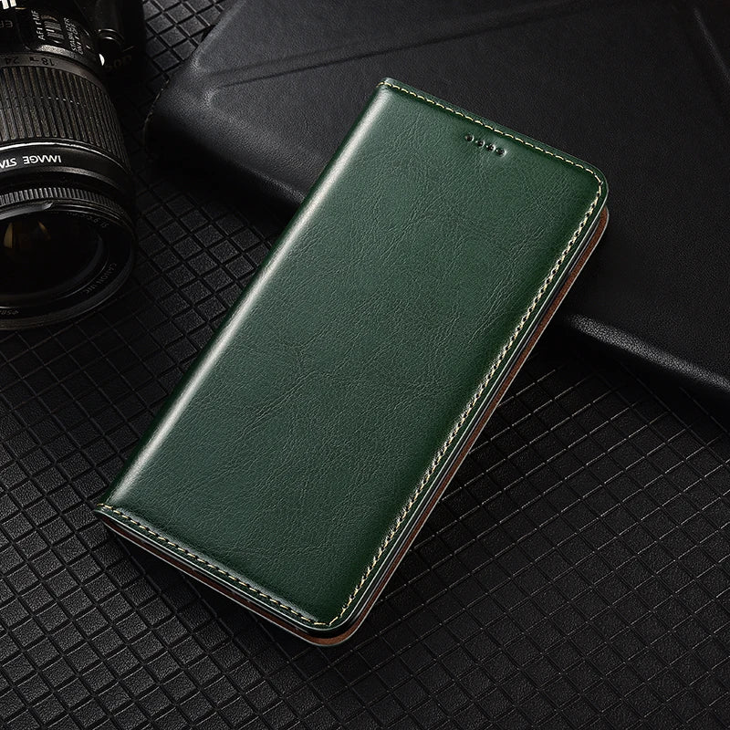 Magnetic Genuine Leather Skin Flip Wallet Book Phone Case Cover On For Infinix Hot Note 30 40 50 50i 60 Pro Plus 4G 5G Note60