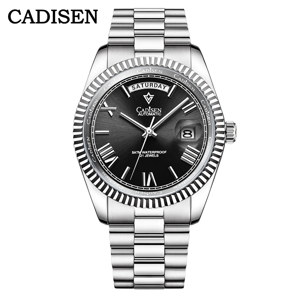 NEW 2025 CADISEN Men's Mechanical Watches Luxury Meteorite Dial Automatic Watch For Men Week 100M Japan MIYOTA 8285 Clock Man - Sun Studio