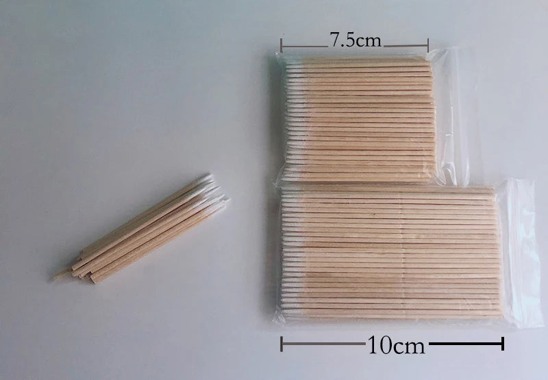 Microblading 100pcs Wooden Cotton Swab Cosmetics Permanent Makeup Health Ear Jewelry 7 CM Clean Sticks Buds Tip - Sun Studio