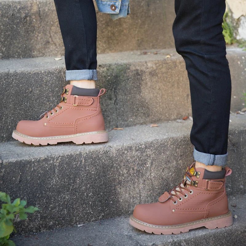 Genuine Leather Men's Winter Spring Ankle Treking Military Snow Yellow Tactical Boots Outdoor Footwear for Women Men Work Shoes