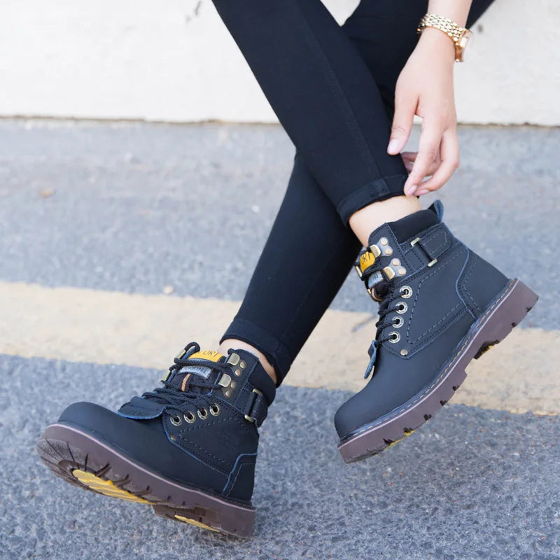 Genuine Leather Men's Winter Spring Ankle Treking Military Snow Yellow Tactical Boots Outdoor Footwear for Women Men Work Shoes