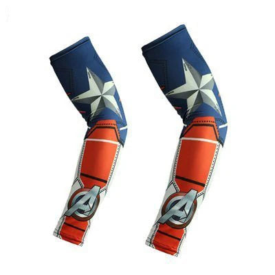2PCS Cool Men Women Cycling Running Arm Warmer Sleeves UV Sun Protection Cuff Arm Cover Fishing Arm Sleeve Basketball Armguards