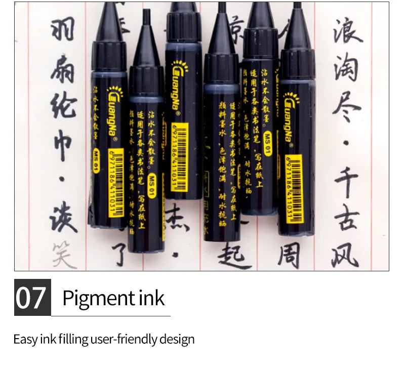 Guangna Calligraphy Pen Beautiful Pen Soft Head Addable Ink Brush/Medium/Fine/Extra-fine Practice Pen Wedding Signature Pen - Sun Studio