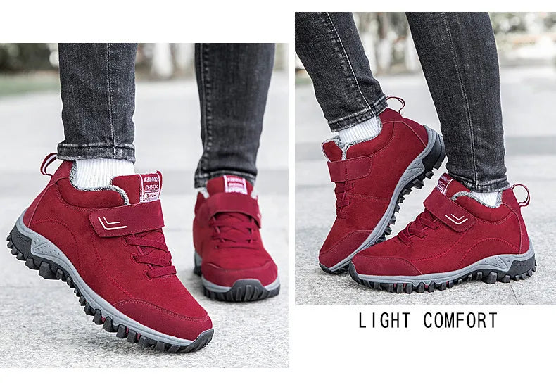 Brand Winter Men Suede Work Shoes Fur Warm Ankle Boots Outdoor Non-slip Men's Boots Men Waterproof Snow Boots Big Size 36-48 - Sun Studio