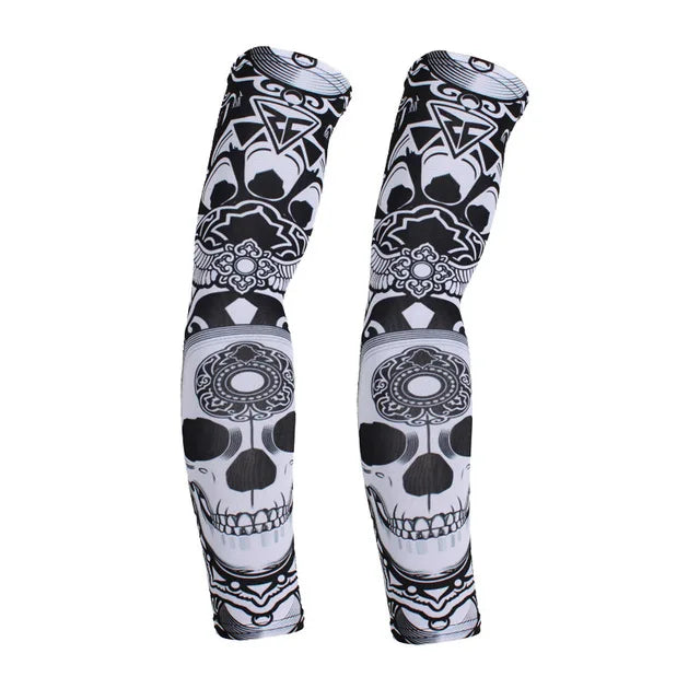 2PCS Cool Men Women Cycling Running Arm Warmer Sleeves UV Sun Protection Cuff Arm Cover Fishing Arm Sleeve Basketball Armguards - Sun Studio