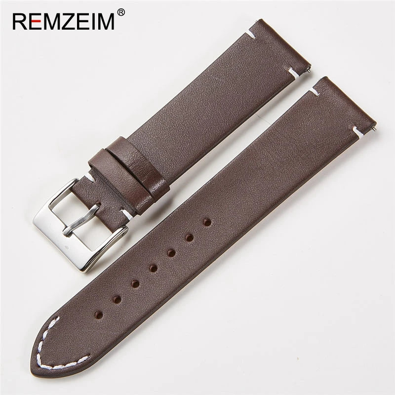 Calfskin Genuine Leather Watchbands Quick Release Watch Band 18mm 20mm 22mm 24mm Smartwatch Strap Watches Accessories - Sun Studio