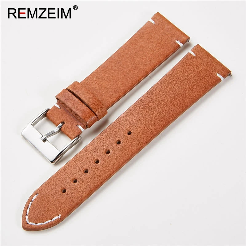 Calfskin Genuine Leather Watchbands Quick Release Watch Band 18mm 20mm 22mm 24mm Smartwatch Strap Watches Accessories - Sun Studio