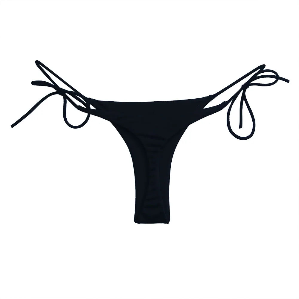 Wholesale Womens Bikini Bottoms Sexy Swimsuit Thong Vintage Swimwear Black Brazilian Biquini Designer Bikinis T-back Cheeky - Sun Studio