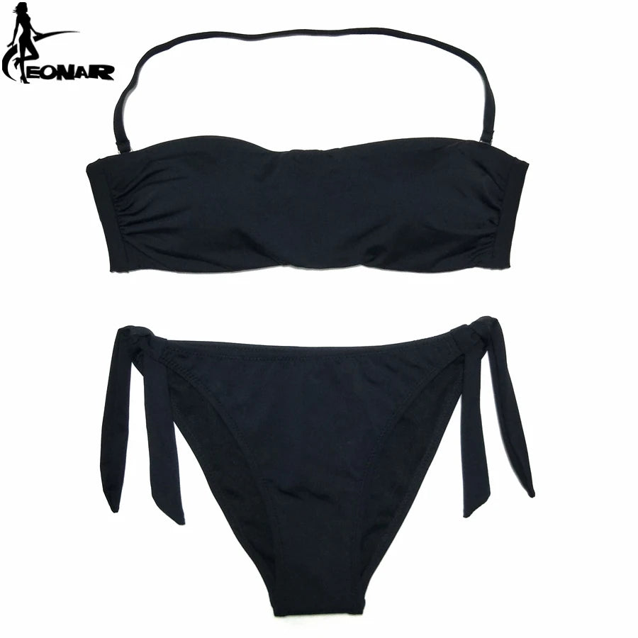 EONAR Bikini 2025 Solid Women Swimsuit  Brazilian Cut Bottom Bikini Set Push Up Swimwear Femme Bathing Suits Sport Beach Wear - Sun Studio