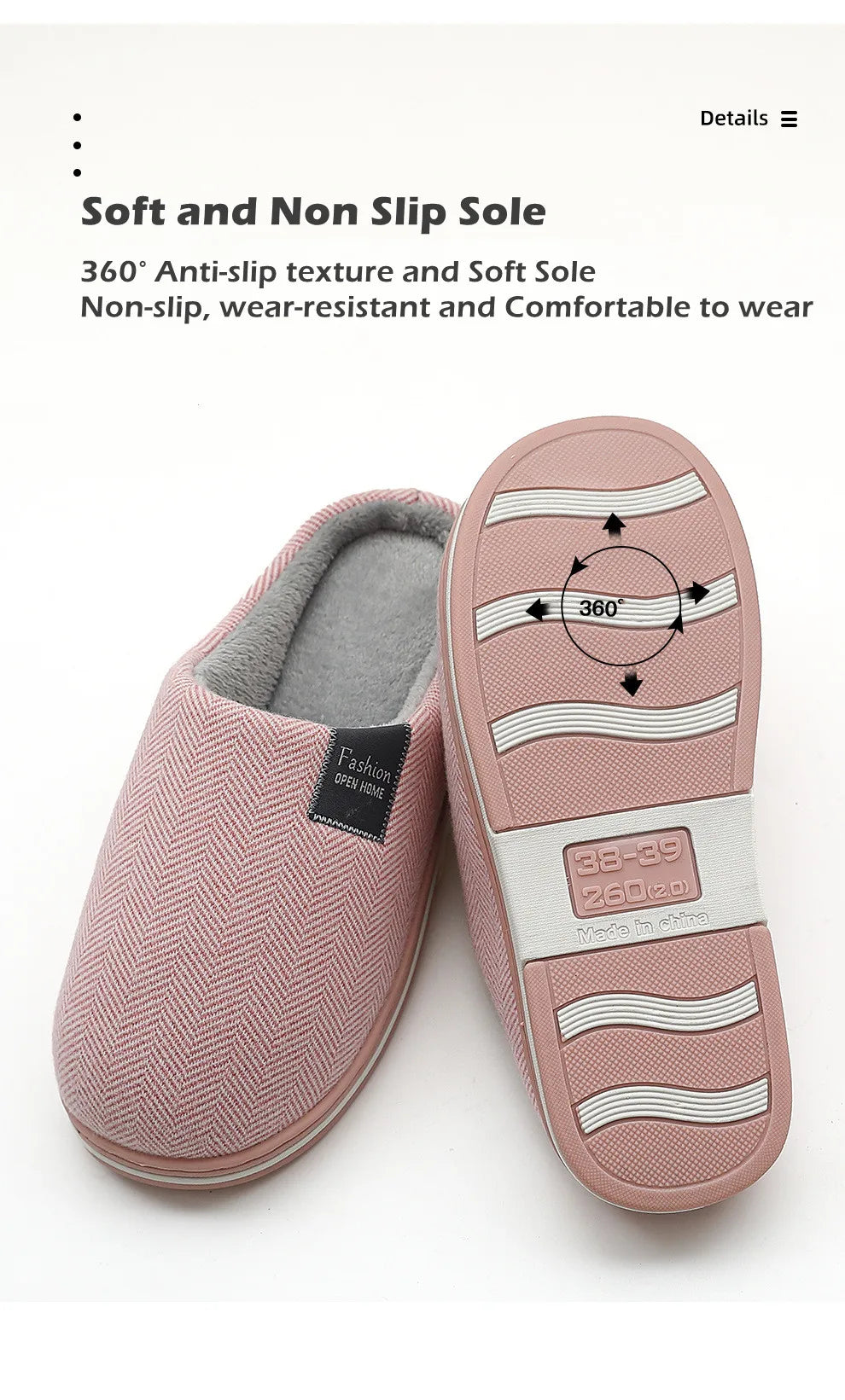 Big Size 48 49 Men Warm Home Slippers Winter Casual Shoes Women Soft Slides Couples Floor Slipper Indoor Bedroom Non Slip Flats - Sun Studio