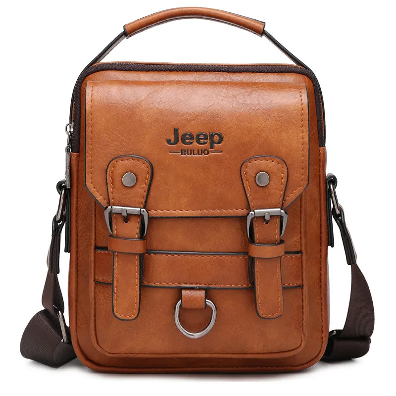 JEEP BULUO Multi-function Business Handbags Men New Man's Shoulder Bag Large Capacity Leather Messenger Bag Crossbody Big Brand - Sun Studio