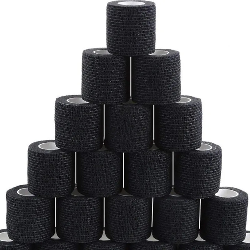 6/12/24 Black Tattoo Grip Bandage Cover Wraps Tapes Nonwoven Waterproof Self Adhesive Finger Wrist Protection Tattoo Accessories - Sun Studio