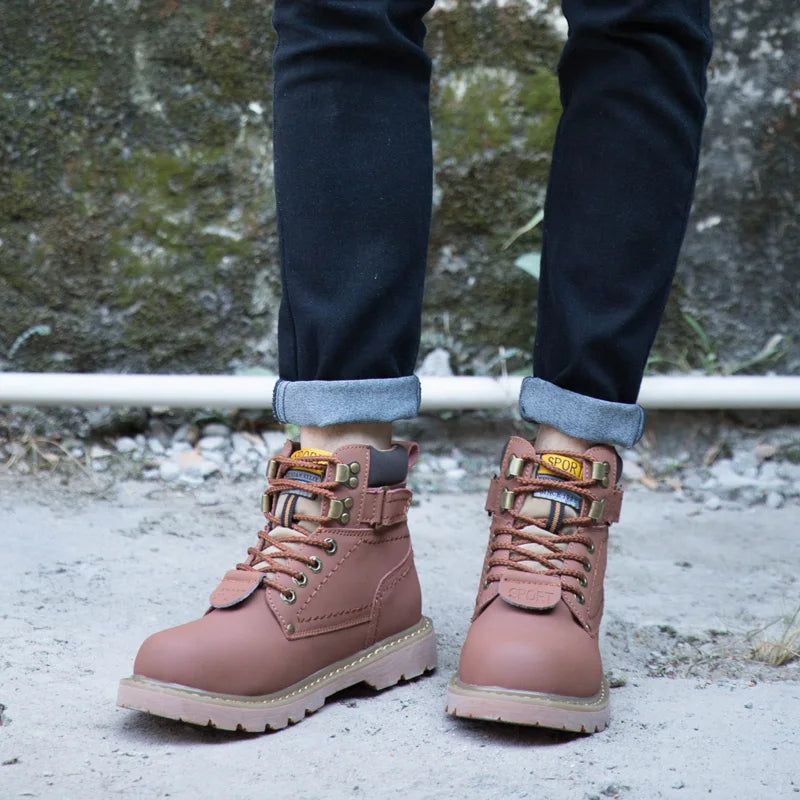 Genuine Leather Men's Winter Spring Ankle Treking Military Snow Yellow Tactical Boots Outdoor Footwear for Women Men Work Shoes