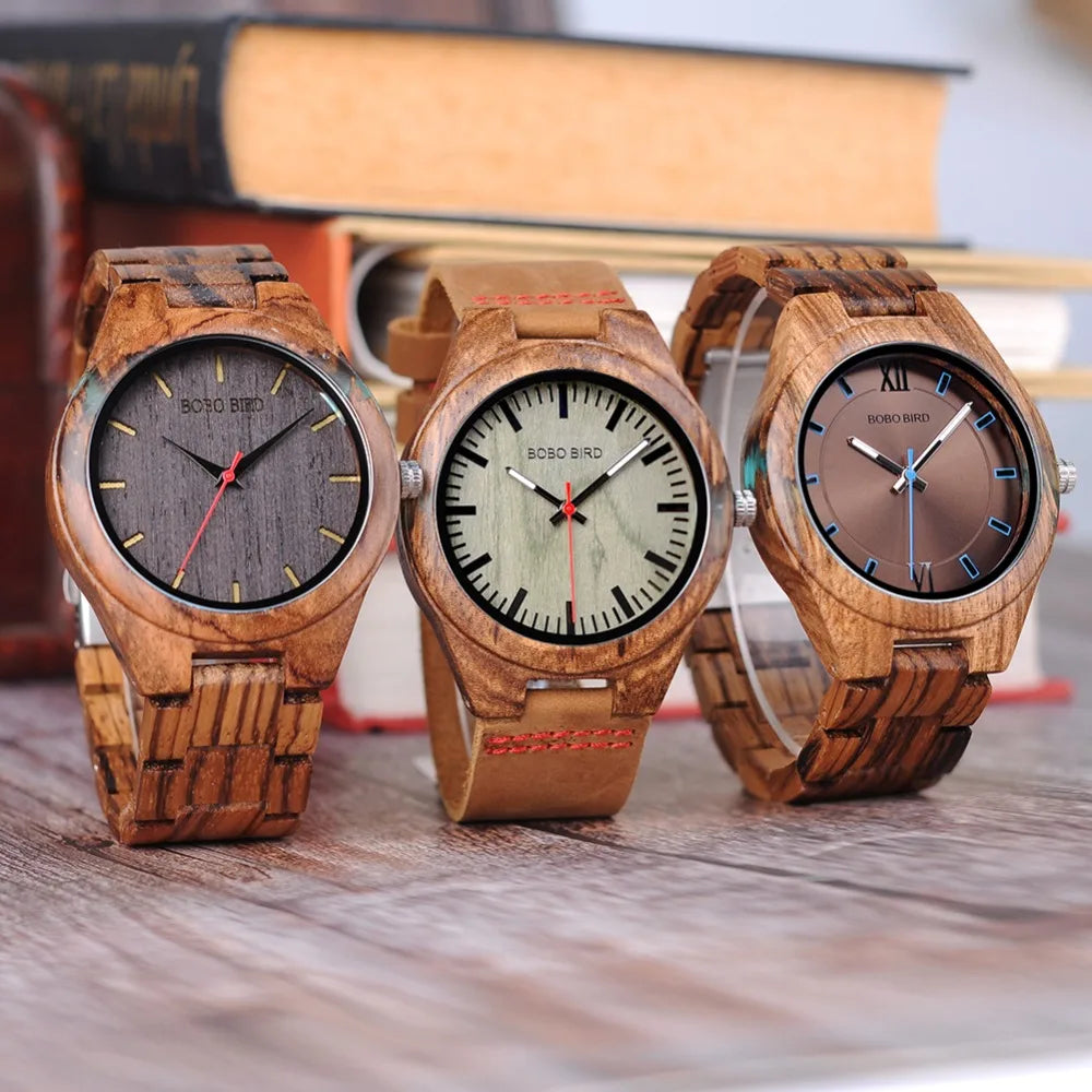 relogio masculino BOBO BIRD Wood Watch Men Special Design Handmade Wrist Watches for Him Customized Wooden Gifts DROPSHIPPING - Sun Studio
