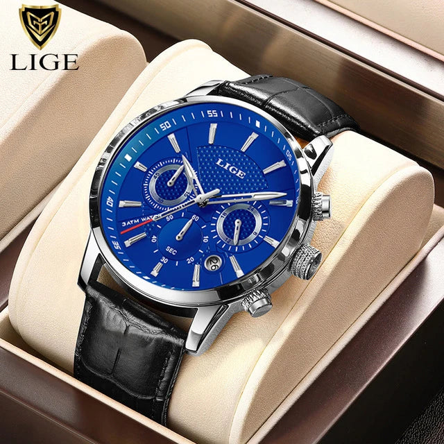 LIGE 2026 Montre Homme Mode Sport Quartz Horloges Montres Hommes Top Marque Cuir Militaire Étanche Date Montre Relogio Masculino