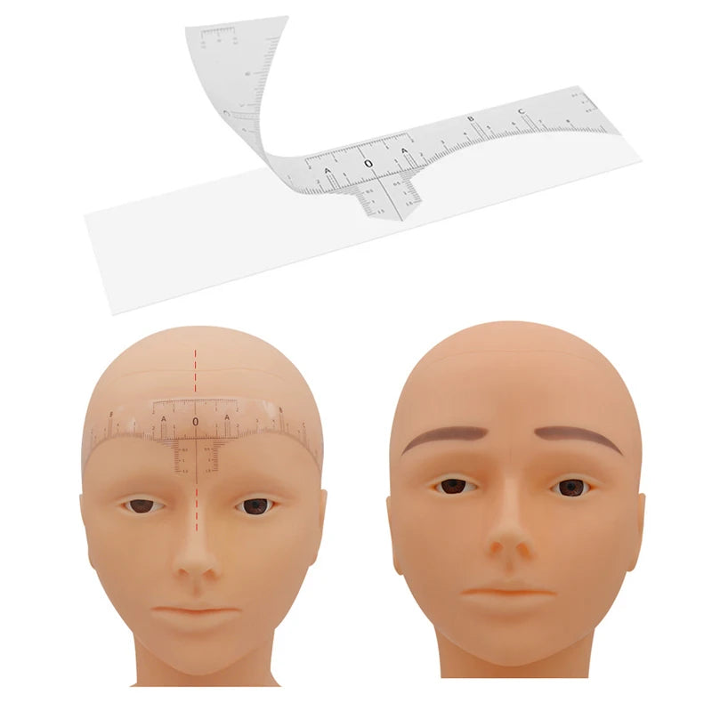 50PCS Disposable Eyebrow Ruler Sticker Adhesive Microblading Eyebrow Tattoo Brow Styling Mapping Guide Permanent Makeup Tool - Sun Studio