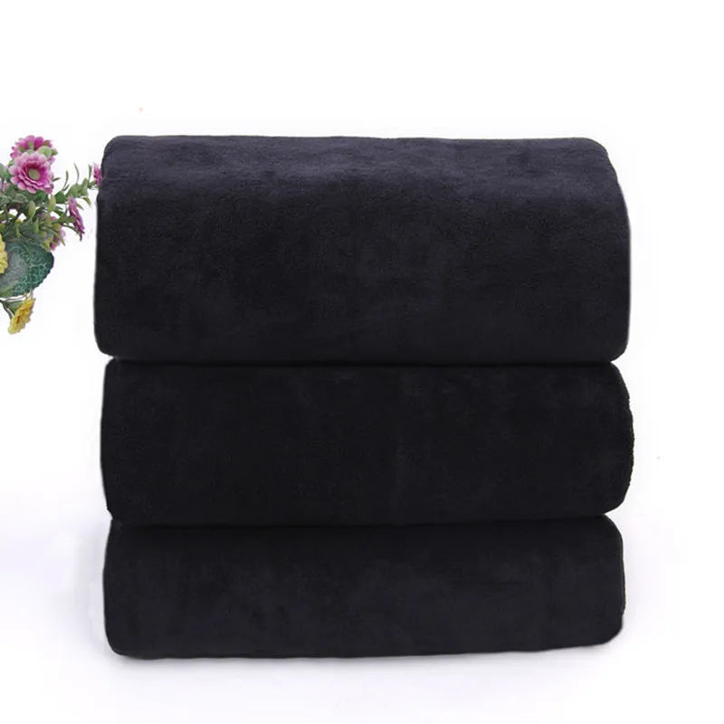 Thicken Increased Superfine Fiber Fitness Quick-drying Sports Towel Fitness Sports Bath Towel (Black) - Sun Studio