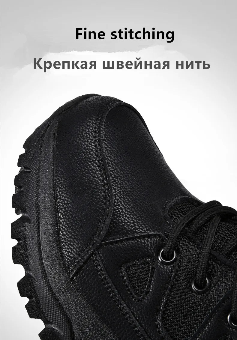 New Warm Plush Snow Boots Men Lace Up Casual High Top Men's Boots Waterproof Winter Boots Anti-Slip Ankle Boots Men's Work Boots - Sun Studio