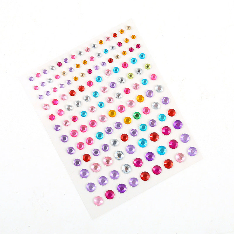 1 Pc Disposable Tattoo Stickers Face Jewelry Color Crystal Diamond DIY Eyes Face Body Waterproof Makeup Decorations Rhinestones - Sun Studio