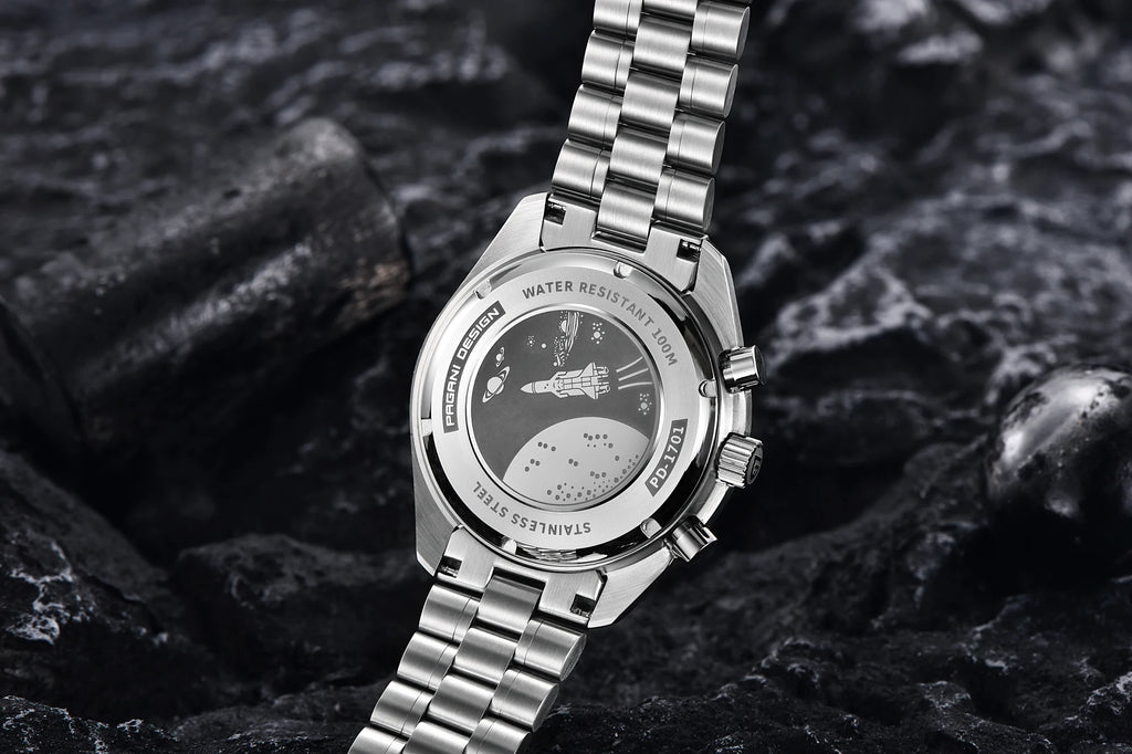 PAGANI DESIGN 2025 New Moon Men's Watches Luxury Quartz Watch For Men AR Sapphire Glass 100M Waterproof Wristwatch Chronograph - Sun Studio
