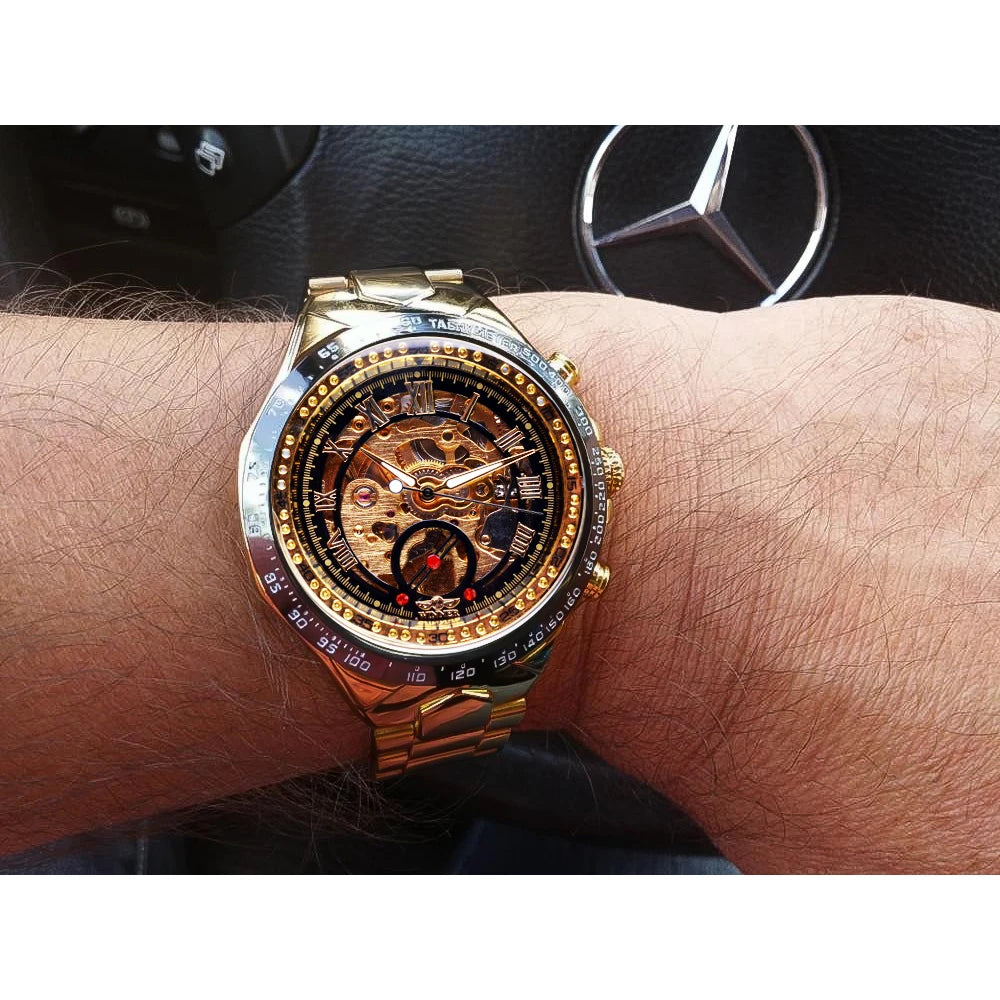 Winner Mechanical Sport Design Bezel Fashion Watch Mens Watches Top Brand Luxury Montre Homme Clock Men Automatic Skeleton Watch - Sun Studio