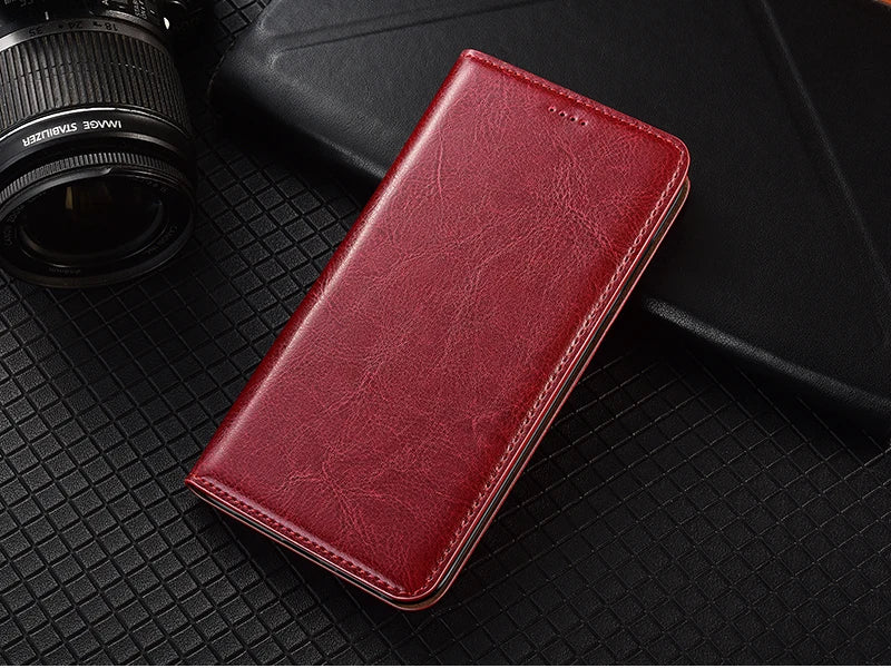 Magnetic Genuine Leather Skin Flip Wallet Book Phone Case Cover On For Infinix Hot Note 30 40 50 50i 60 Pro Plus 4G 5G Note60 - Sun Studio