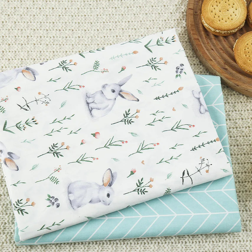Rabbit Printed 100% Cotton Fabric DIY handmade sewing craft patchwork quilting Baby Dress home decor tissus tecidos cloth tilda - Sun Studio