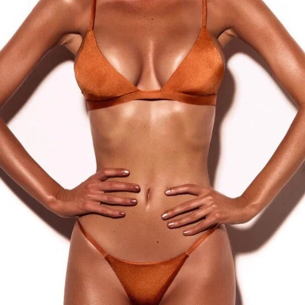 Solid Bikini Set 2020 Sexy 9 Colors Push Up Swimwear Women Brazilian Swimsuit Low Waist Biquini Halter Two Pieces Bathing Suit - Sun Studio