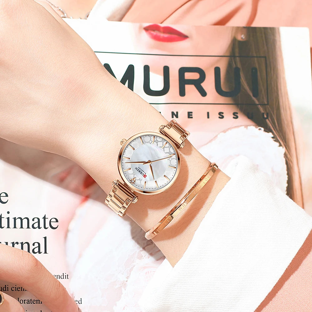 Watches Women CURREN Top Brand Fashion Thin Quartz Wristwatch with Charming Stainless Steel Bracelet часы женские наручные - Sun Studio