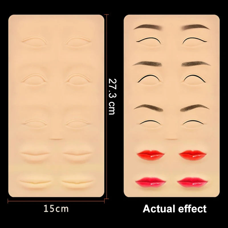 Double Side Eyebrow Tattoo Practice Skin Silicone Skin Kits Tattoo Supplies For Microblading Permanent Makeup Beginner PMU Set