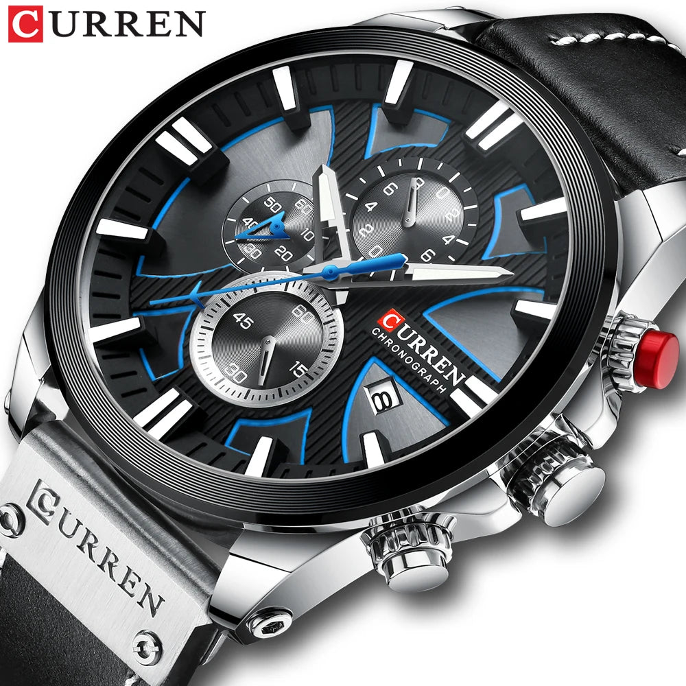 New CURREN Men Watches Fashion Quartz Wrist Watches Men's Military Waterproof Sports Watch Male Date Clock Relogio Masculino - Sun Studio